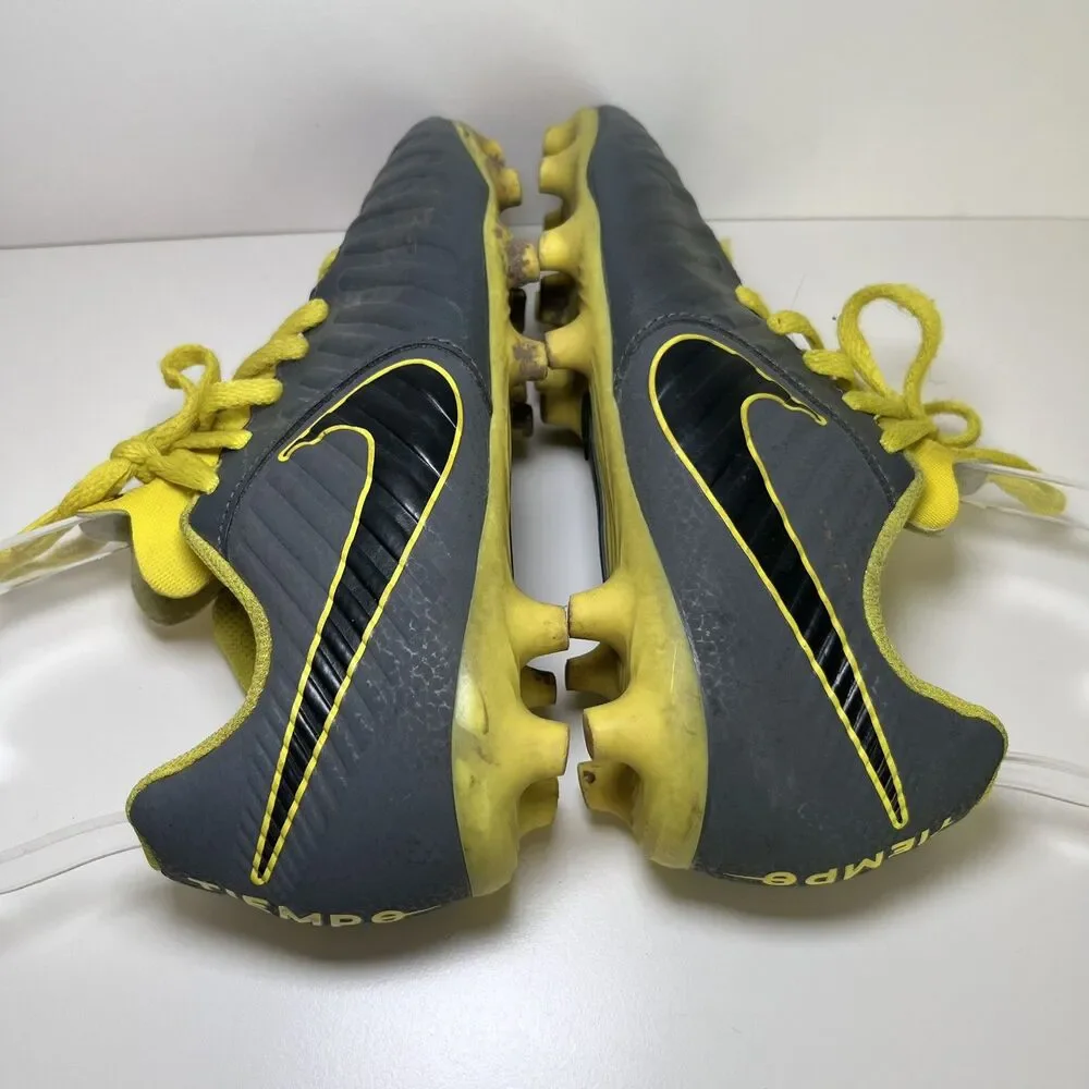 Nike Tiempo Legend 7 Pro FG Kangaroo Leather Size 1.5 Gray Yellow Soccer Cleats